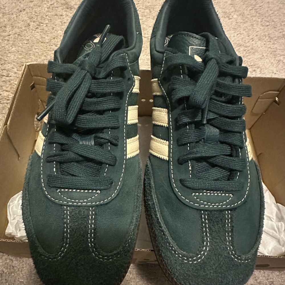 Adidas Green Sneakers with Cream Accents